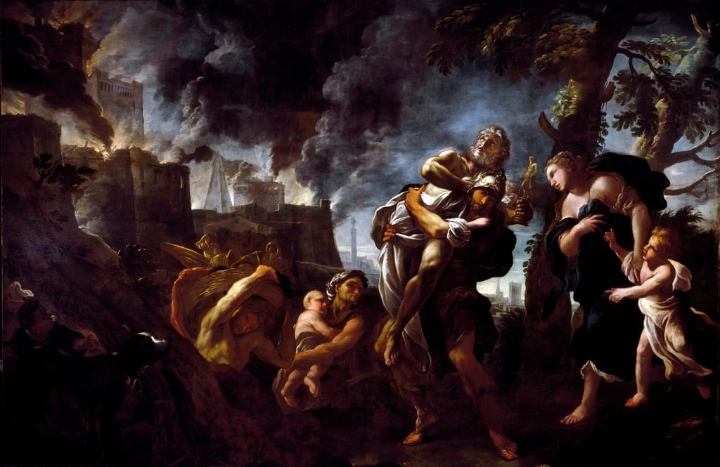 Enea fugge da Troia portando Anchise - Galleria Nazionale di Palazzo Spinola, Genova